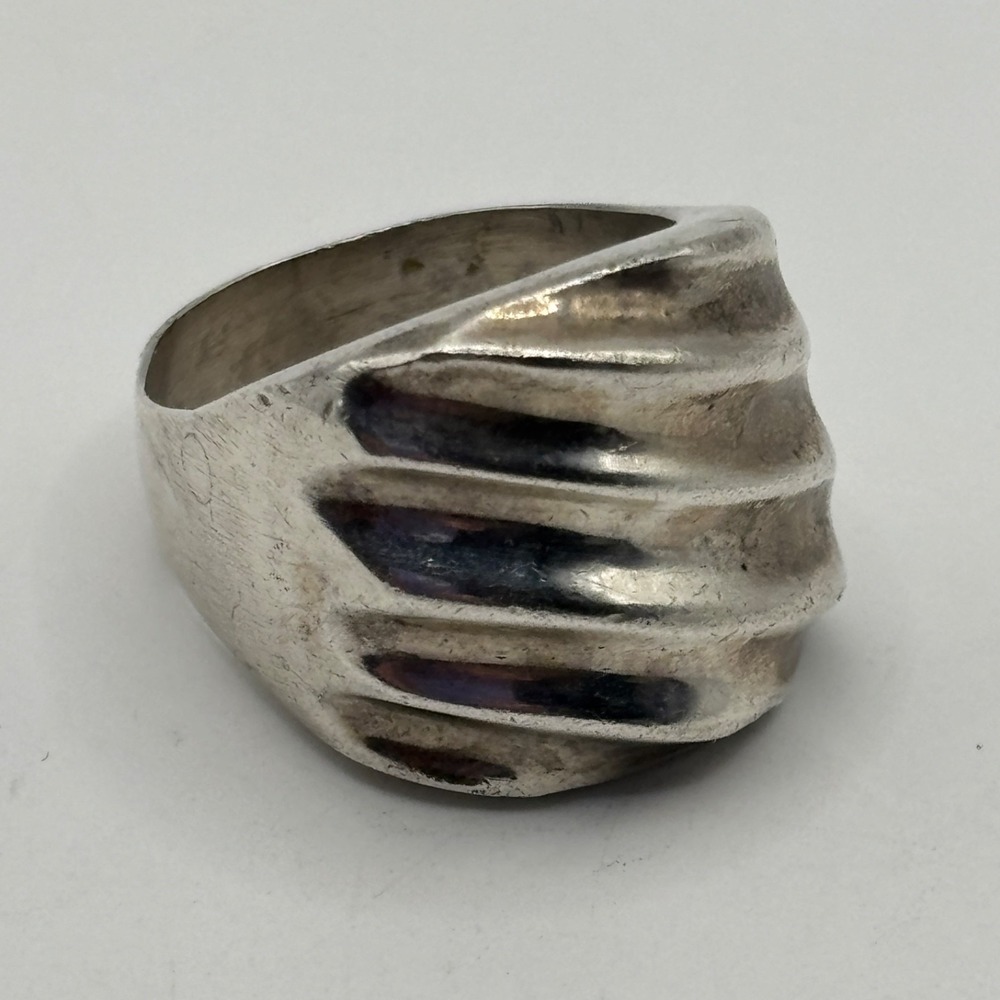 Vintage Taxco Mexico Modernist Sterling Silver 925 Ring Sz 7.5, 17+ Grams